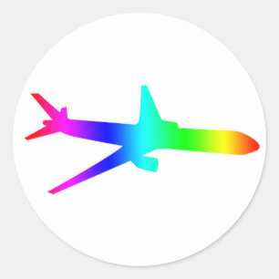 Flygplan Regbow Runt Klistermärke