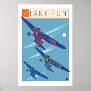 Flygplan Roligt-utskrift Poster