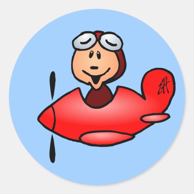 Flygplan Runt Klistermärke (Framsida)