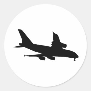 Flygplan Runt Klistermärke