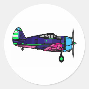 flygplan runt klistermärke