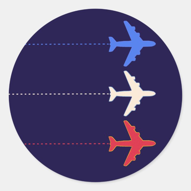 Flygplan Runt Klistermärke (Framsida)