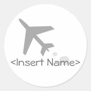 Flygplan Runt Klistermärke