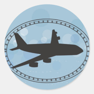 Flygplan Runt Klistermärke