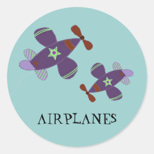 Flygplan Runt Klistermärke