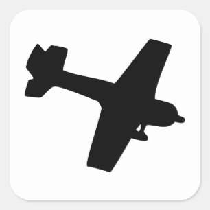Flygplan Silhouette Fyrkantigt Klistermärke