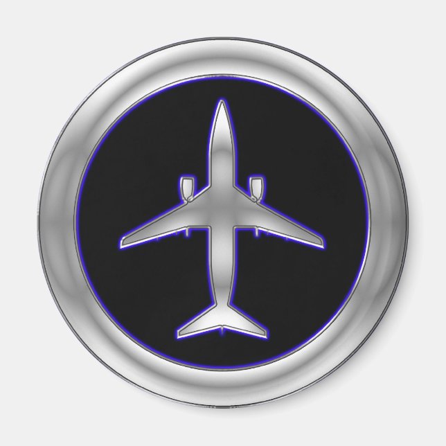 Flygplan silver Jet Magnet (Framsidan)