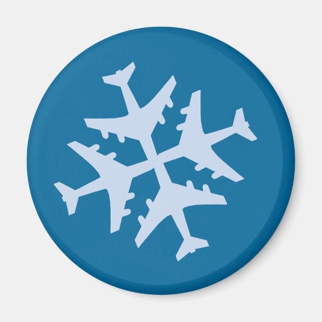 Flygplan Snowflake Magnet (Framsidan)