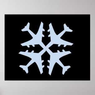 Flygplan Snowflake Poster