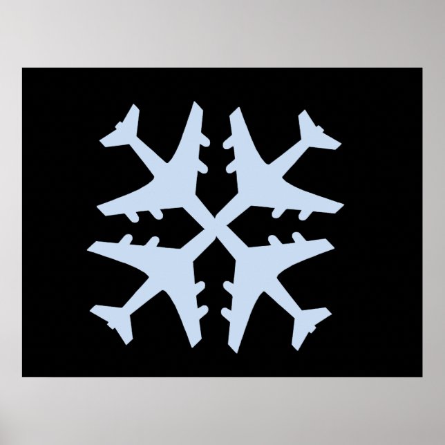 Flygplan Snowflake Poster (Framsidan)