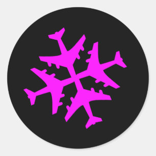 Flygplan Snowflake Runt Klistermärke