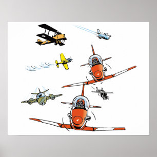 Flygplan som flyger flygkonstaffischen poster