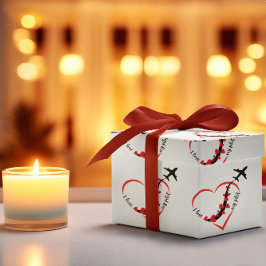 Flygplan som flyger mitt hjärta ILove min pilots R Presentpapper