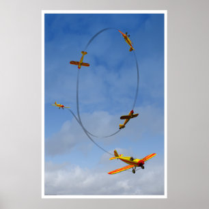 Flygplan som gör ett Aerobatic, kretsar affischen Poster