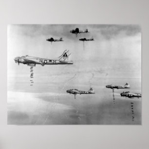 Flygplan som släpper bomber Tysklant - 1945 Poster