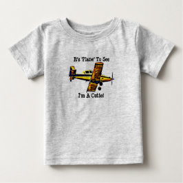 Flygplan Söt Bebiströja Skämt Konstarbeten T Shirt