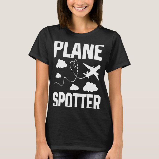 Flygplan Spotter Pilot Flygplan Flygplan Aviation  T Shirt (Framsida)