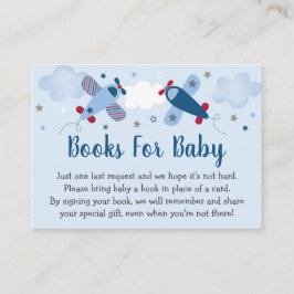 Flygplan Stars Clouds Baby Shower Bok Request Tilläggskort
