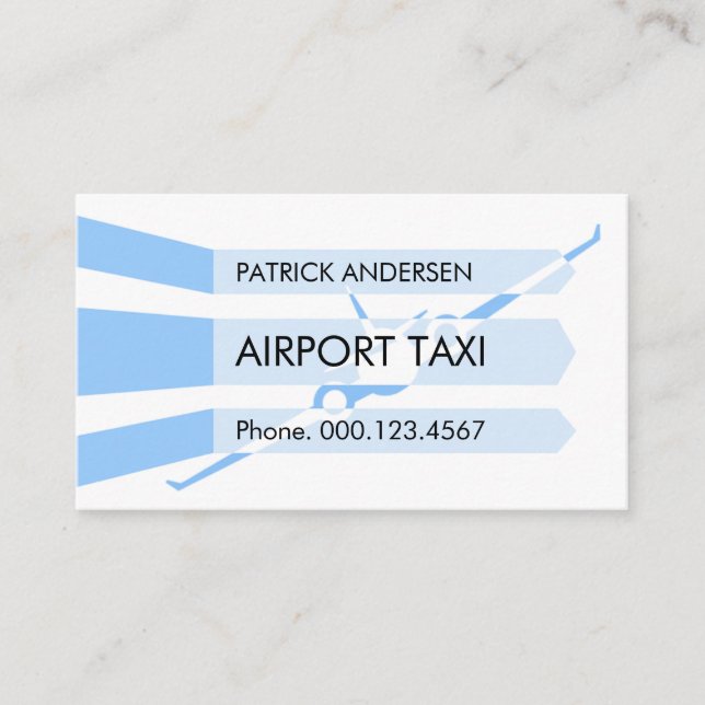 Flygplan Startar Flygplats Landningsbana Visitkort (Framsida)