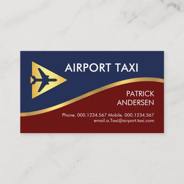 Flygplan Startbana Flygplats Taxibana Visitkort (Framsida)