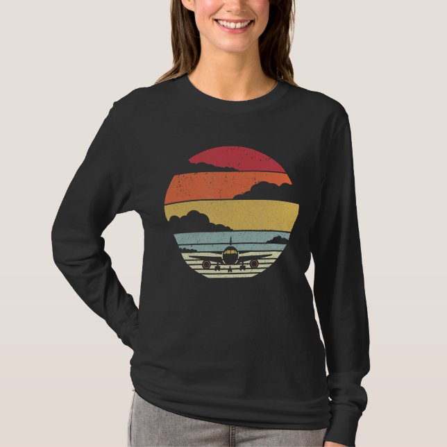 Flygplan Stil Pilot T Shirt (Framsida)