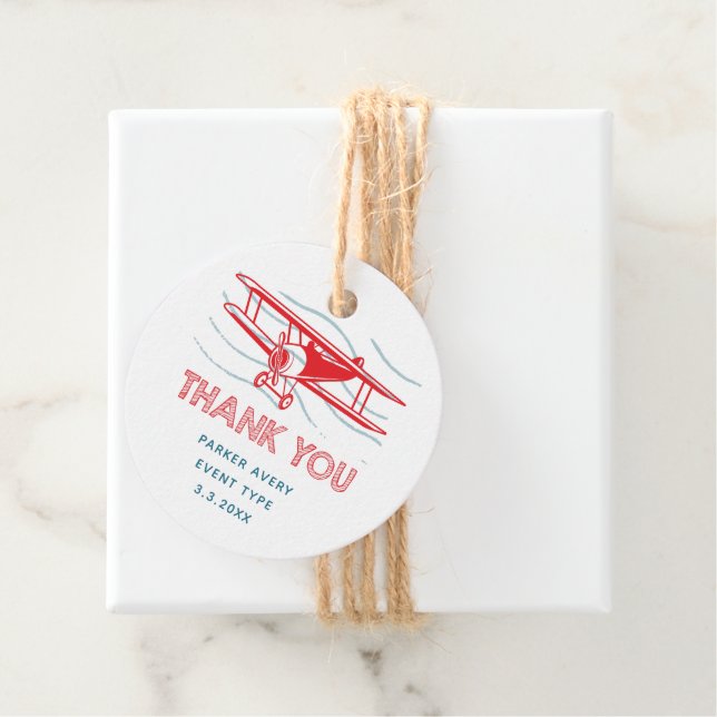 Flygplan tack gåvor etiketter (På plats)