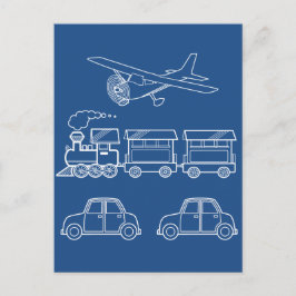 Flygplan, Tåg och bildesign ~ redigerbar bakgrund Vykort