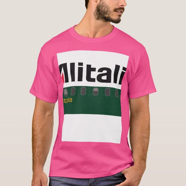 Flygplan Tees - Alitalia T Shirt (Framsida)