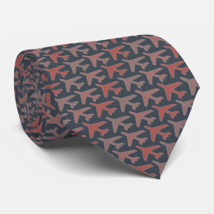 Flygplan Tie Armani Red på Grått av träkol Slips
