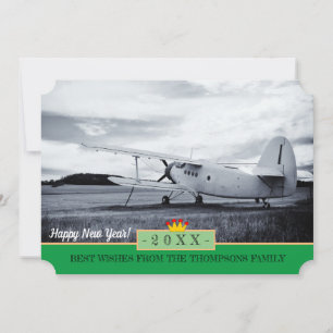 Flygplan till nya horisonter, och Gott nytt år! Ko Julkort
