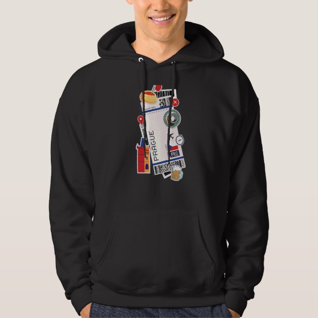 Flygplan Tjeckien, Luft, Biljett, påstigningspass Hoodie (Framsida)