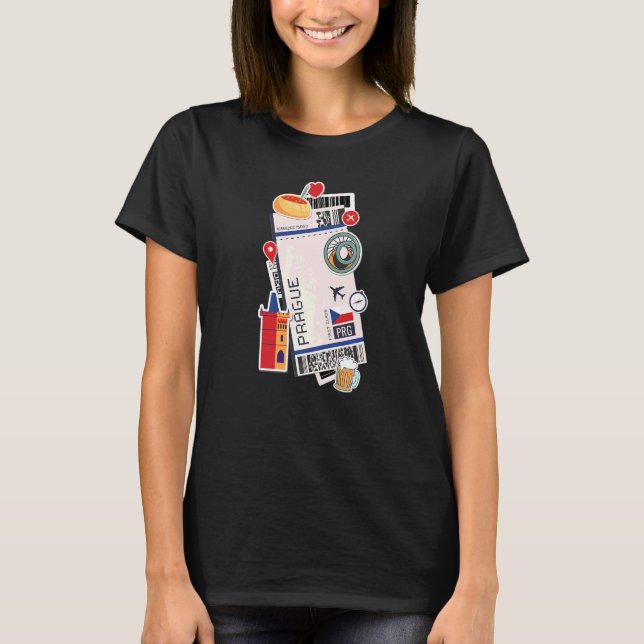 Flygplan Tjeckien, Luft, Biljett, påstigningspass T Shirt (Framsida)