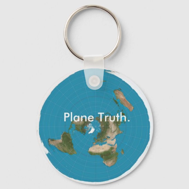 Flygplan Truth. Azimuthal Equidistant Keychain But Nyckelring (Framsida)