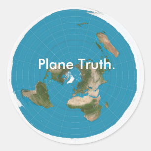 "Flygplan Truth." Klassisk rund glansig etikett