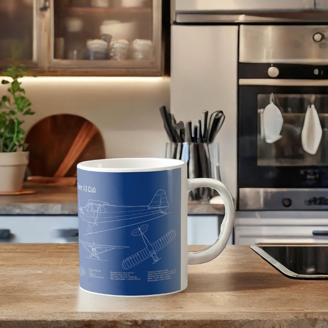 Flygplan unge - Flygplanets planritningar för flyg Kaffemugg (Skapare uppladdad)