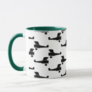 Flygplan-utskrift för antika flygplan, Silhouette Mugg