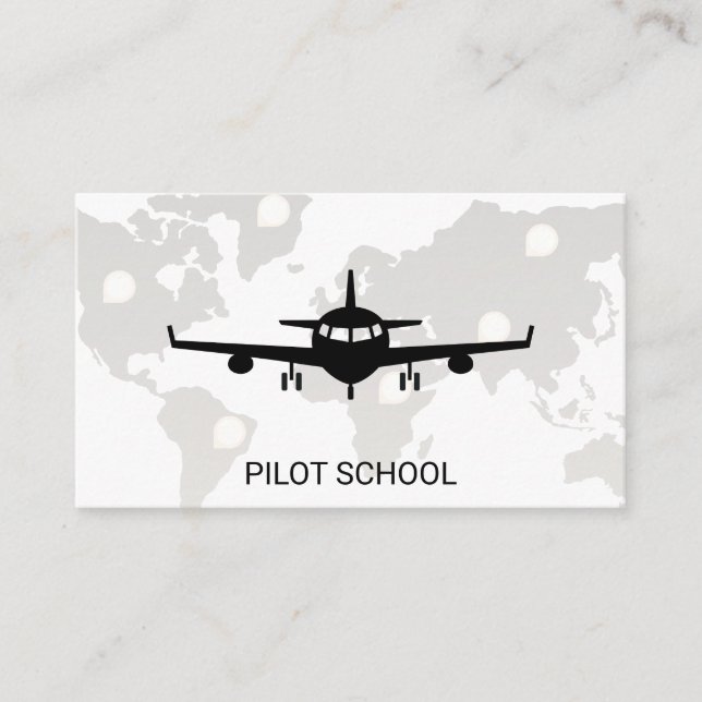 Flygplan | Världskarta Visitkort (Framsida)