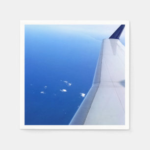 Flygplan Vinge som flyger i Himlar Photo Pappersservett