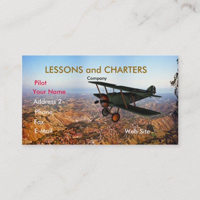 Flygplan Visitkort (Framsida)