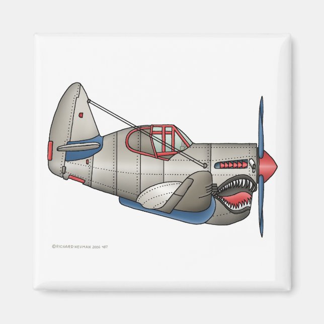 Flygplan WW2 Fighter Flygplan Magnet (Framsidan)