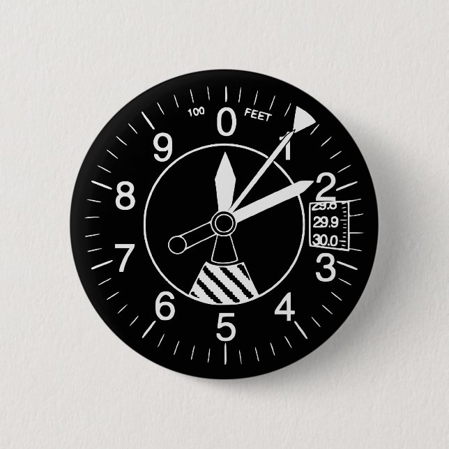 FlygplanAltimetermätinstrument Knapp (Framsida)