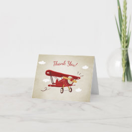 Flygplanbaby shower tackar dig att card äventyr tack kort
