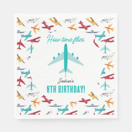 Flygplanet Barns födelsedag Party Times flyger Pappersservett