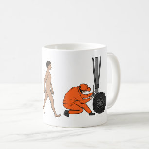 Flygplanet Ingenjör Evolution Funny Mechanic Kaffemugg