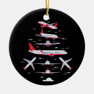 Flygplanet Julgran Pilot God jul Julafton Julgransprydnad Keramik