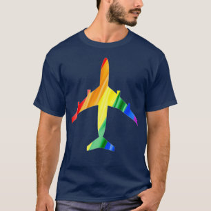 Flygplanet Rainbow Gay Flagga Flight Attendant T Shirt