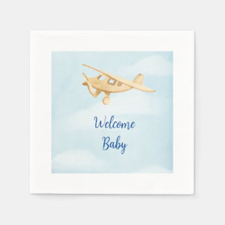 Flygplanets babyskor - vattenfärgsblöjor pappersservett