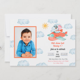 Flygplanets elefant födelsedagsfest inbjudan