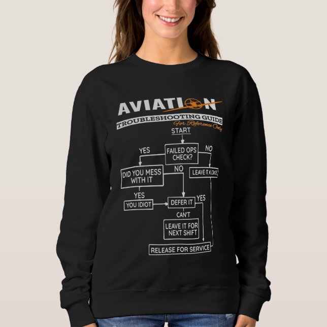 Flygplanets felsökningsguide för luftfart t shirt (Framsida)