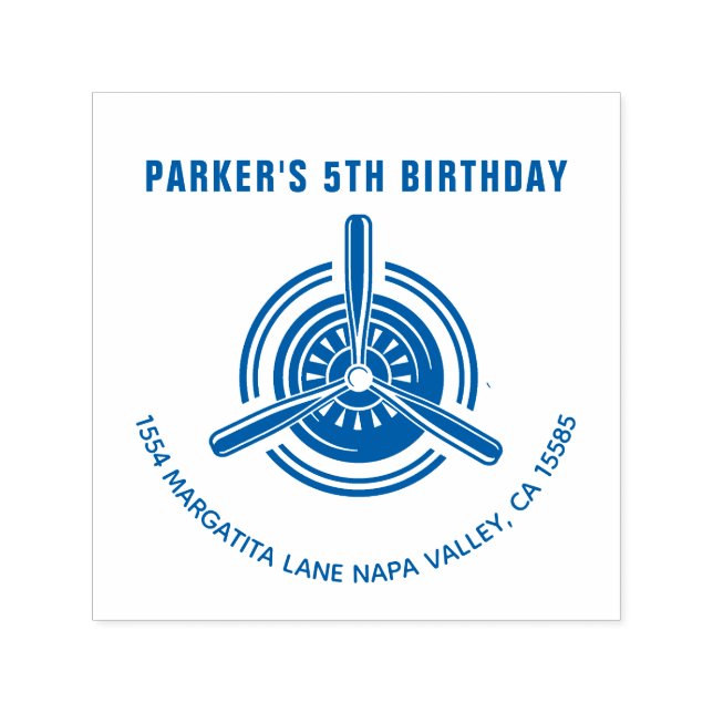 Flygplanets födelsedag självfärgande stämpel (Design)